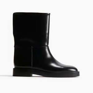 Black Leather Women's Boots H&M